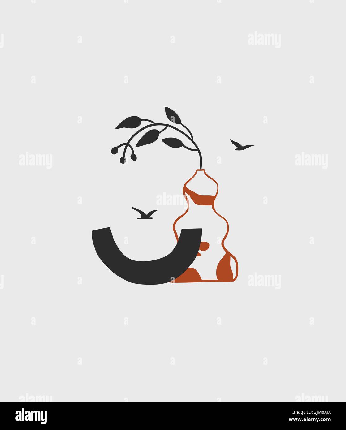 Dessin à la main résumé graphique clipart illustration boho peau de taureau composition de texture.Wild Western design.Bohemian Wild West art contemporain Illustration de Vecteur