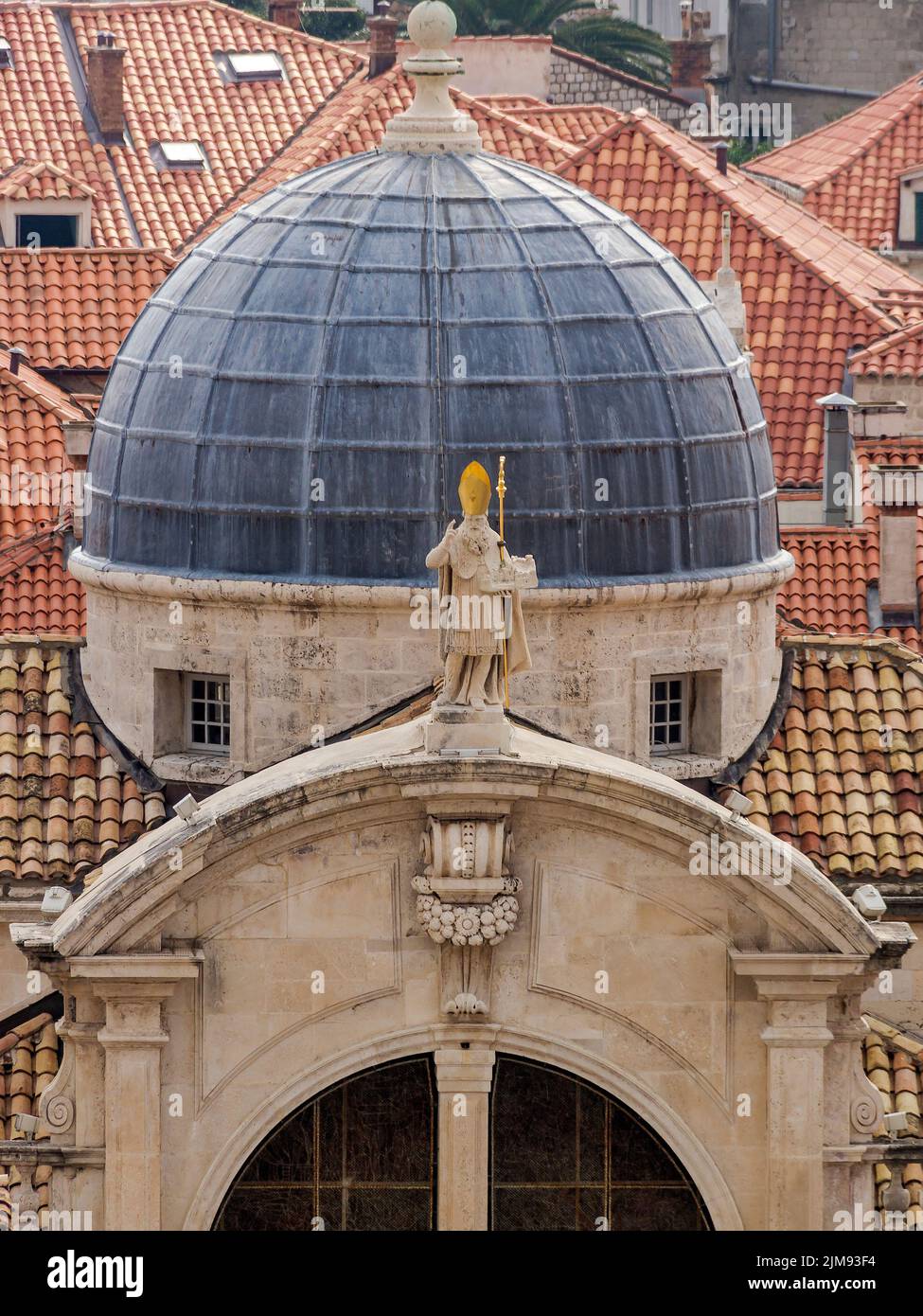 Sculpture de l'évêque St Blaise Chruch Dubrovnik en forme de laque Banque D'Images