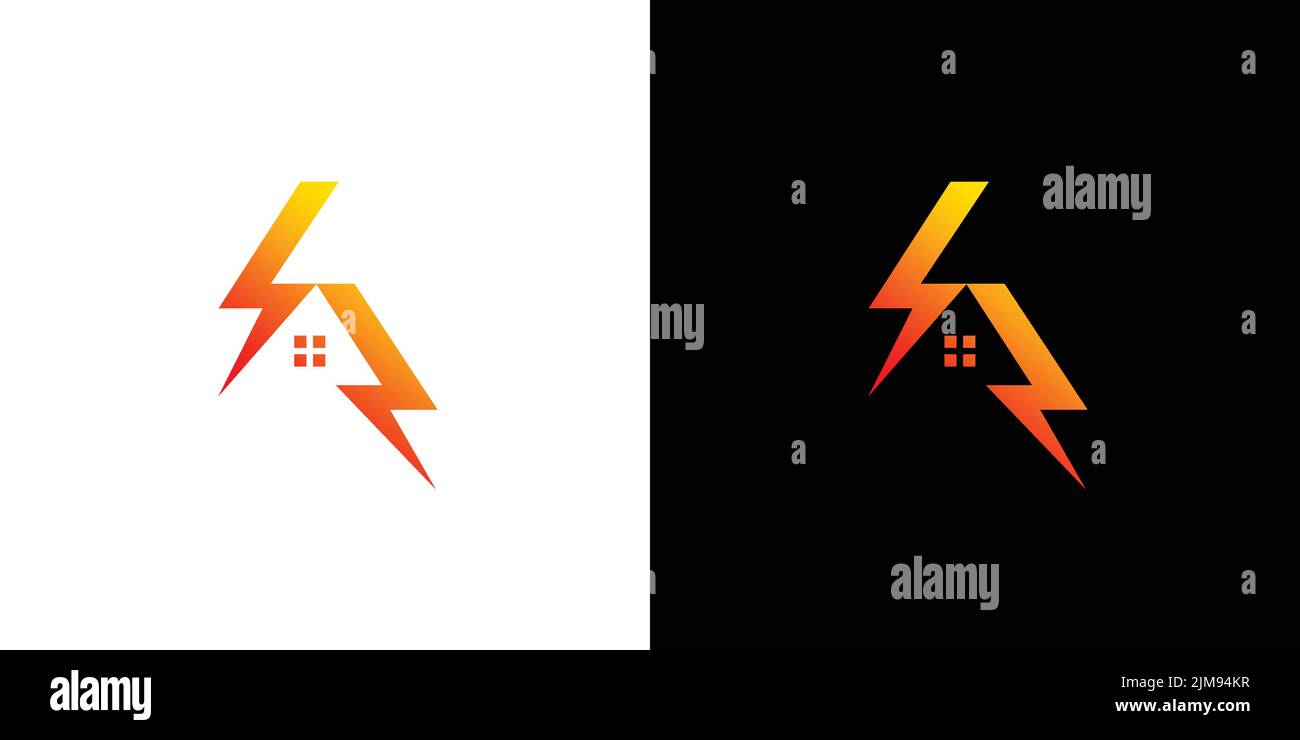 Design moderne et unique du logo de la maison électrique Illustration de Vecteur