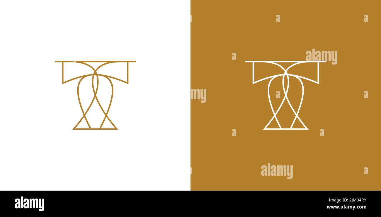 Design original et élégant avec logo T Illustration de Vecteur