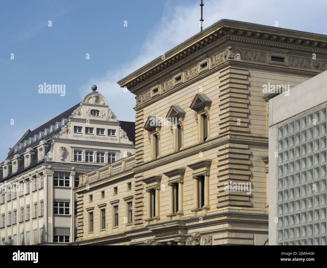 Leipzig - Ecole de musique, ancien bâtiment de banque, Allemagne Banque D'Images