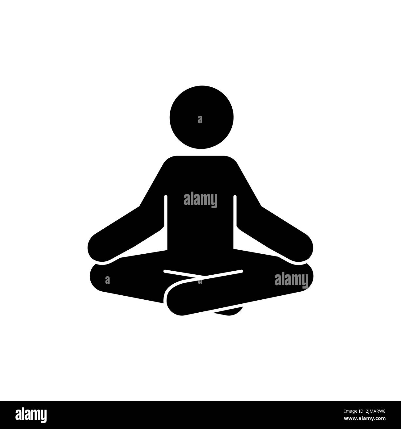 Pictogramme de yoga homme. Pose de yoga, pratique de méditer, relax homme de pictogramme. Symbole de la santé, de la méditation, du concentré. Illustration vectorielle. Illustration de Vecteur