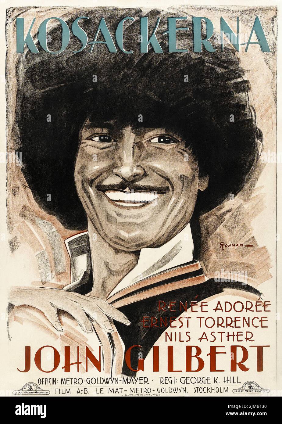 John Gilbert - Kosackerna - les cosaques (MGM, 1928). Poster de film suédois. Œuvres d'art Eric Rohman Banque D'Images