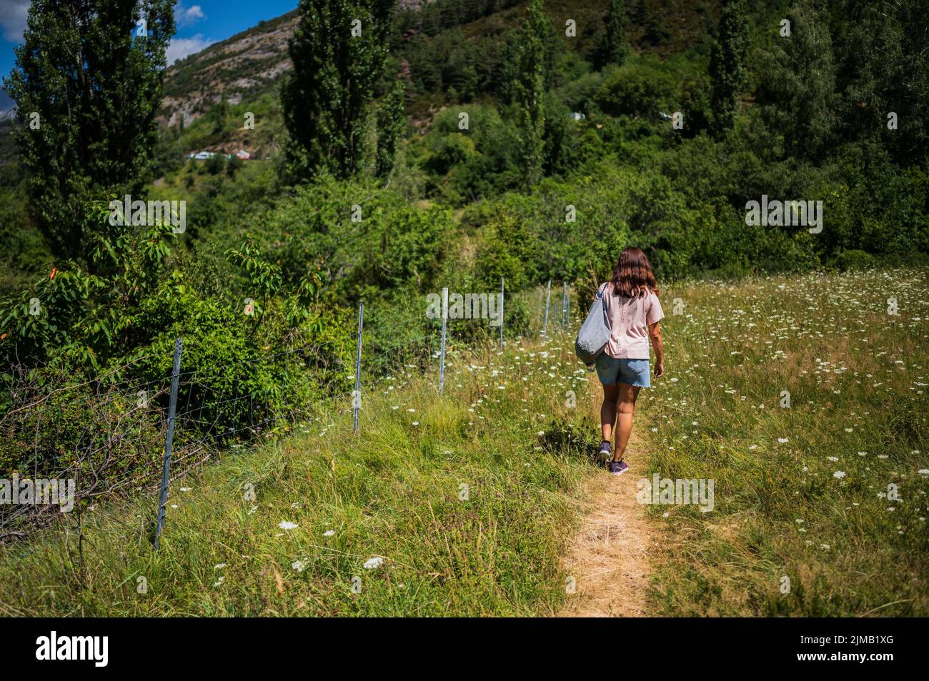 Caucaisan randonnées dans les environs de Sallent de Gallego, Huesca, Espagne Banque D'Images