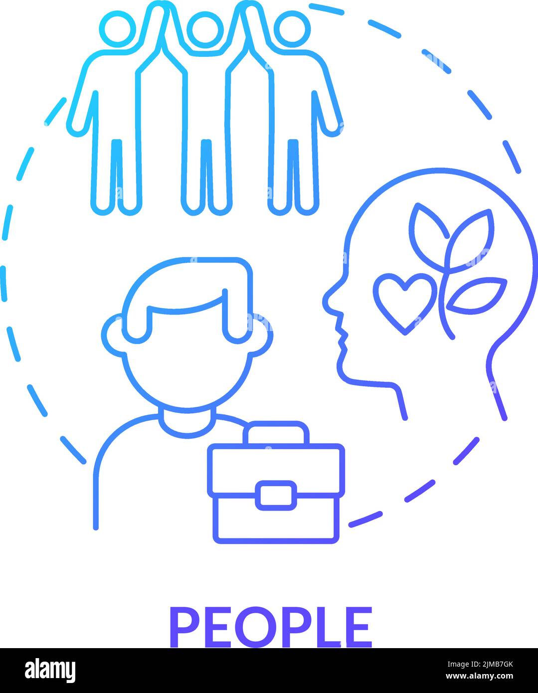 Icône de concept de gradient bleu People Illustration de Vecteur
