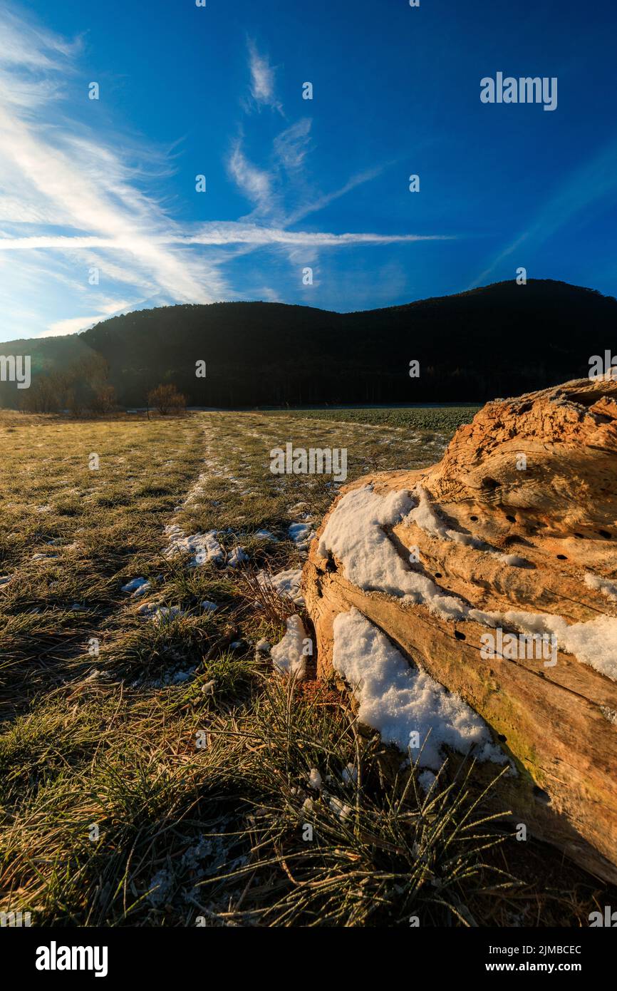 Si froid, beau, matin brumeux avec sunrise et surgelés nature Banque D'Images