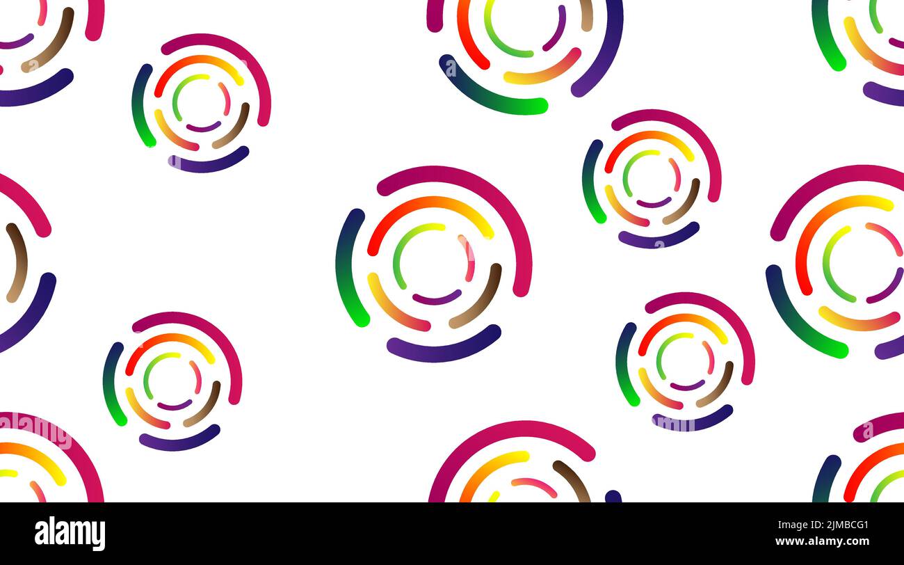 Arrière-plan géométrique moderne. Formes circulaires avec dégradés tendance. Motif cercles colorés sans couture Illustration de Vecteur