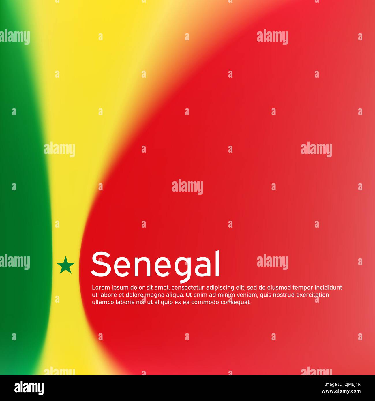 Arrière-plan du drapeau du Sénégal. Motif flou dans les couleurs du drapeau sénégalais, brochure d'affaires. Bannière nationale, affiche du sénégal. État patriotique Illustration de Vecteur