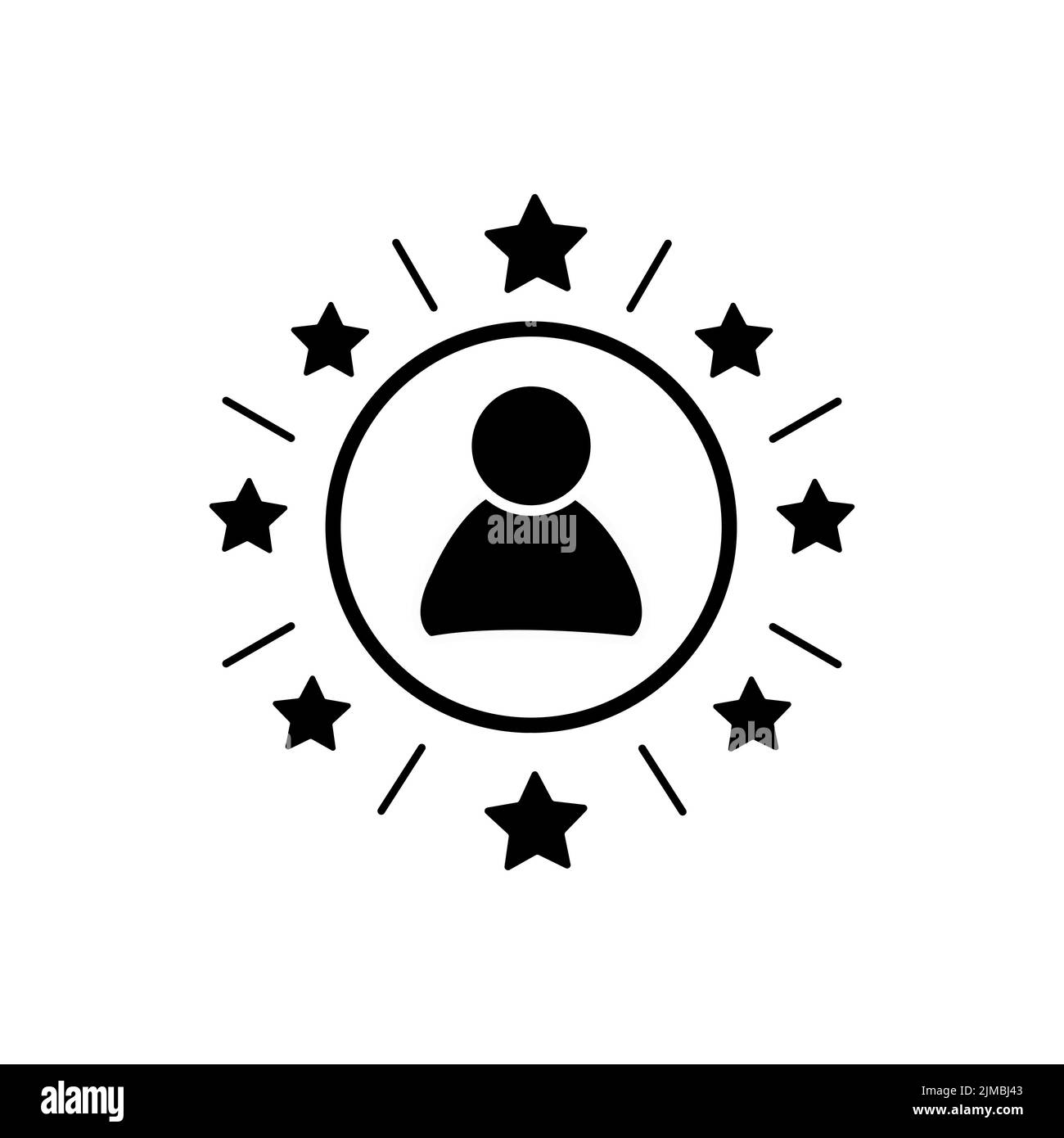 Icône de l'employé du mois, illustration du prix du talent, signe de réalisation exceptionnelle, logo du programme de fidélité, symbole du gagnant de la première place, récompense pour le bon Illustration de Vecteur