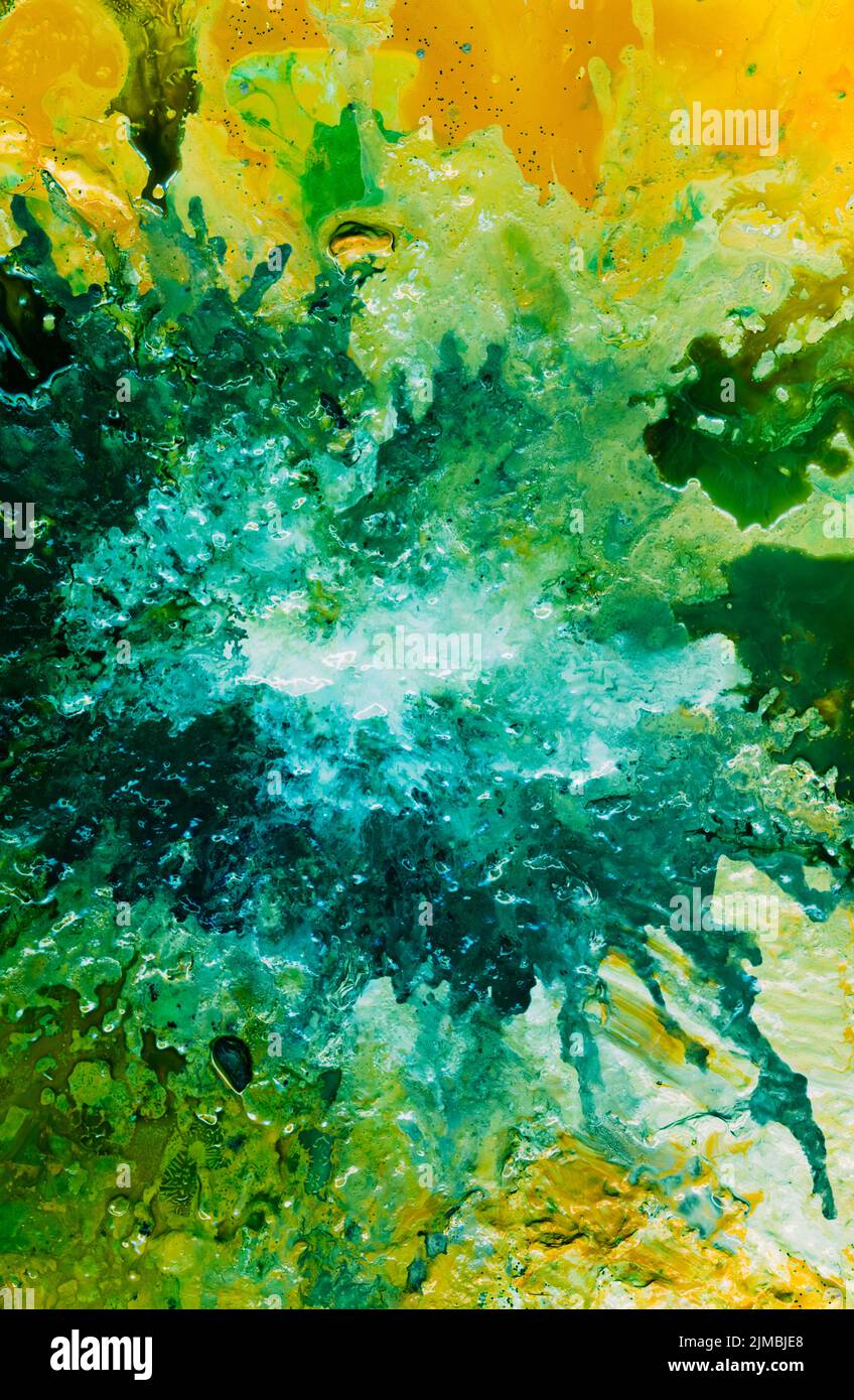 taches blanches texture verte peinture d'arrière-plan art Banque D'Images