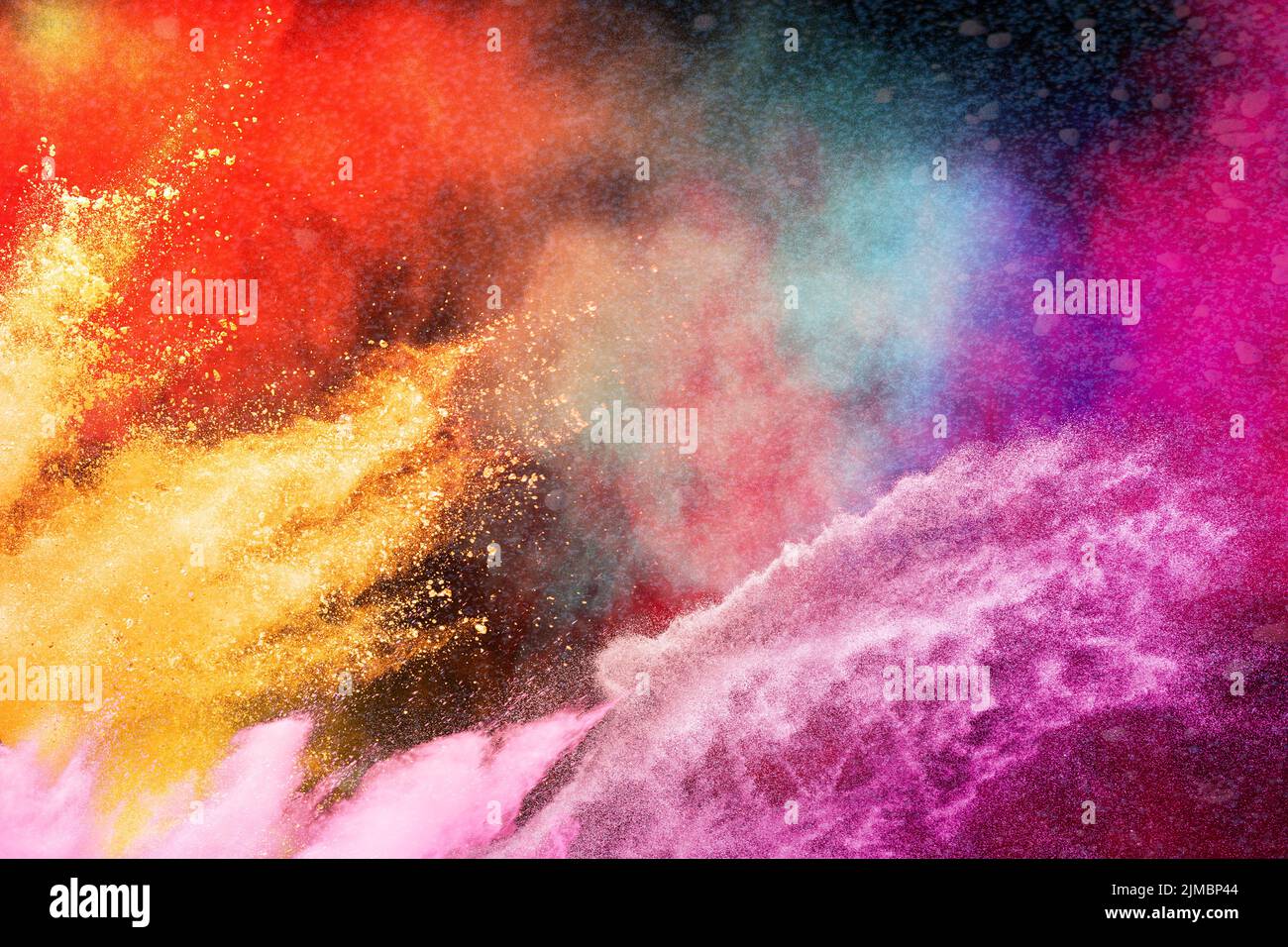 Festival Color Holi. Explosion colorée pour poudre Happy Holi. Couleur de fond d'explosion de poudre. Banque D'Images