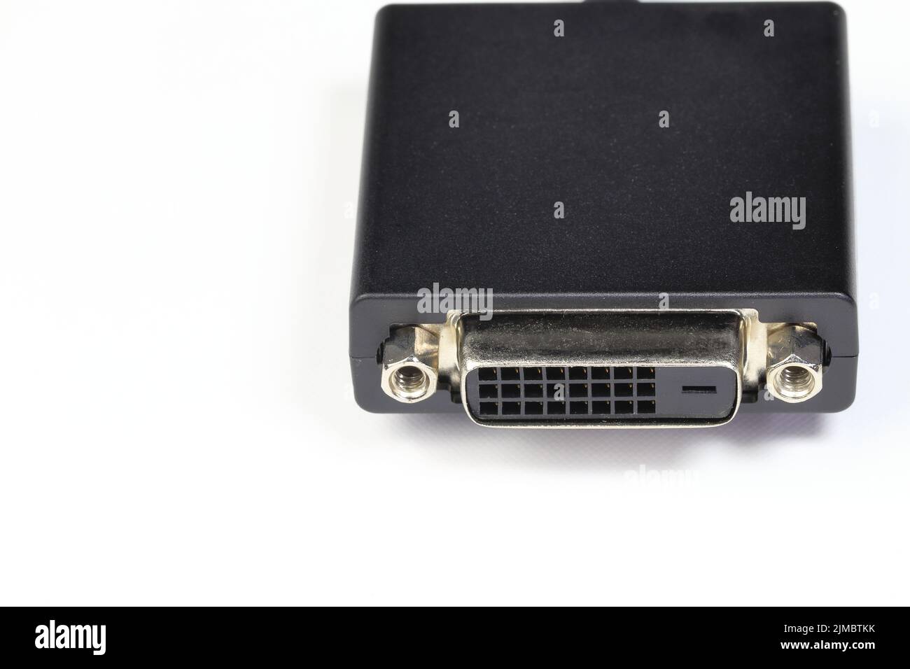 Gros plan connecteur DVI, câble vidéo numérique pour connecter un moniteur, un téléviseur, un projecteur ou un écran. Banque D'Images