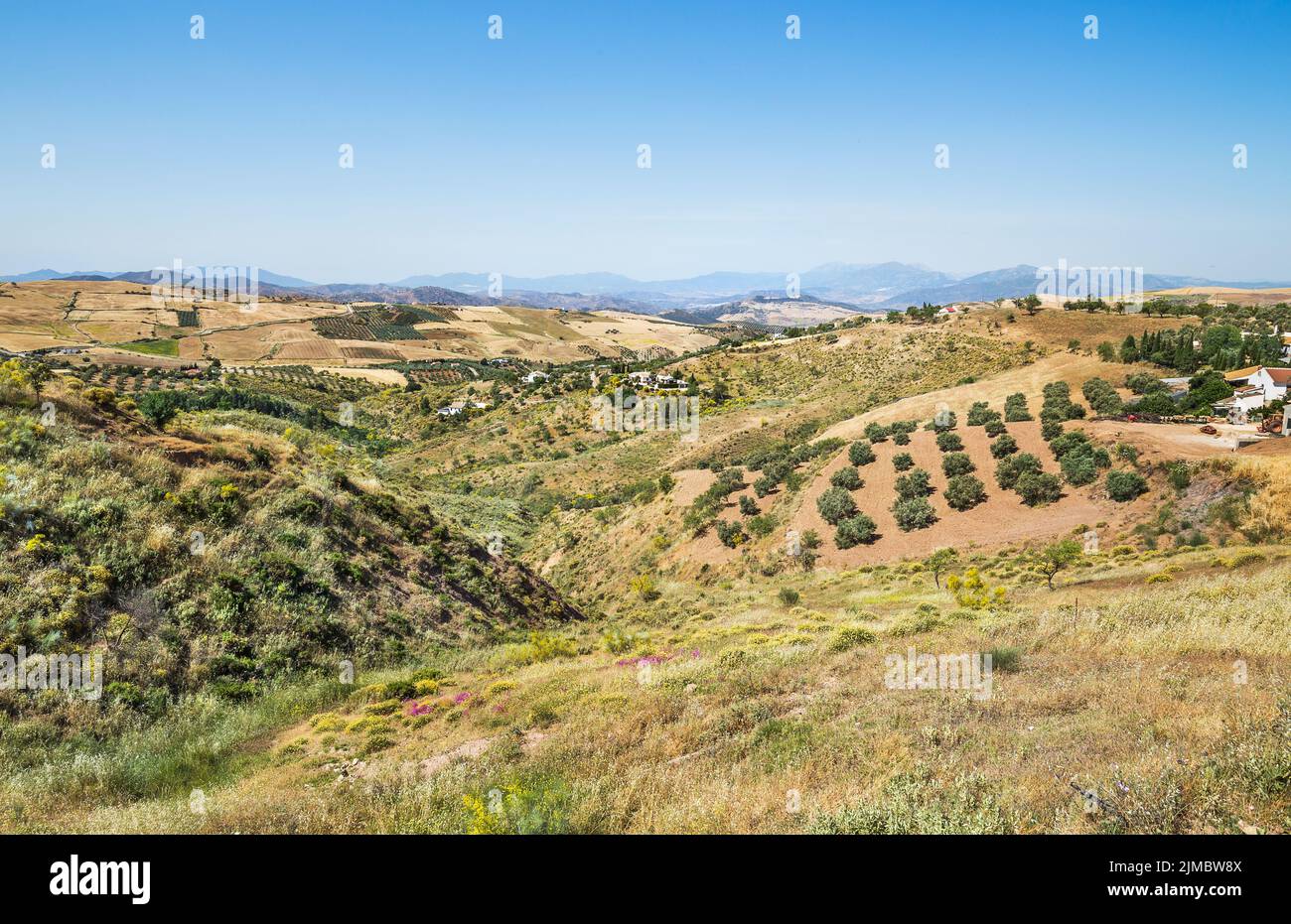 Paysage pittoresque près de Malaga, Andalousie, Espagne. Banque D'Images
