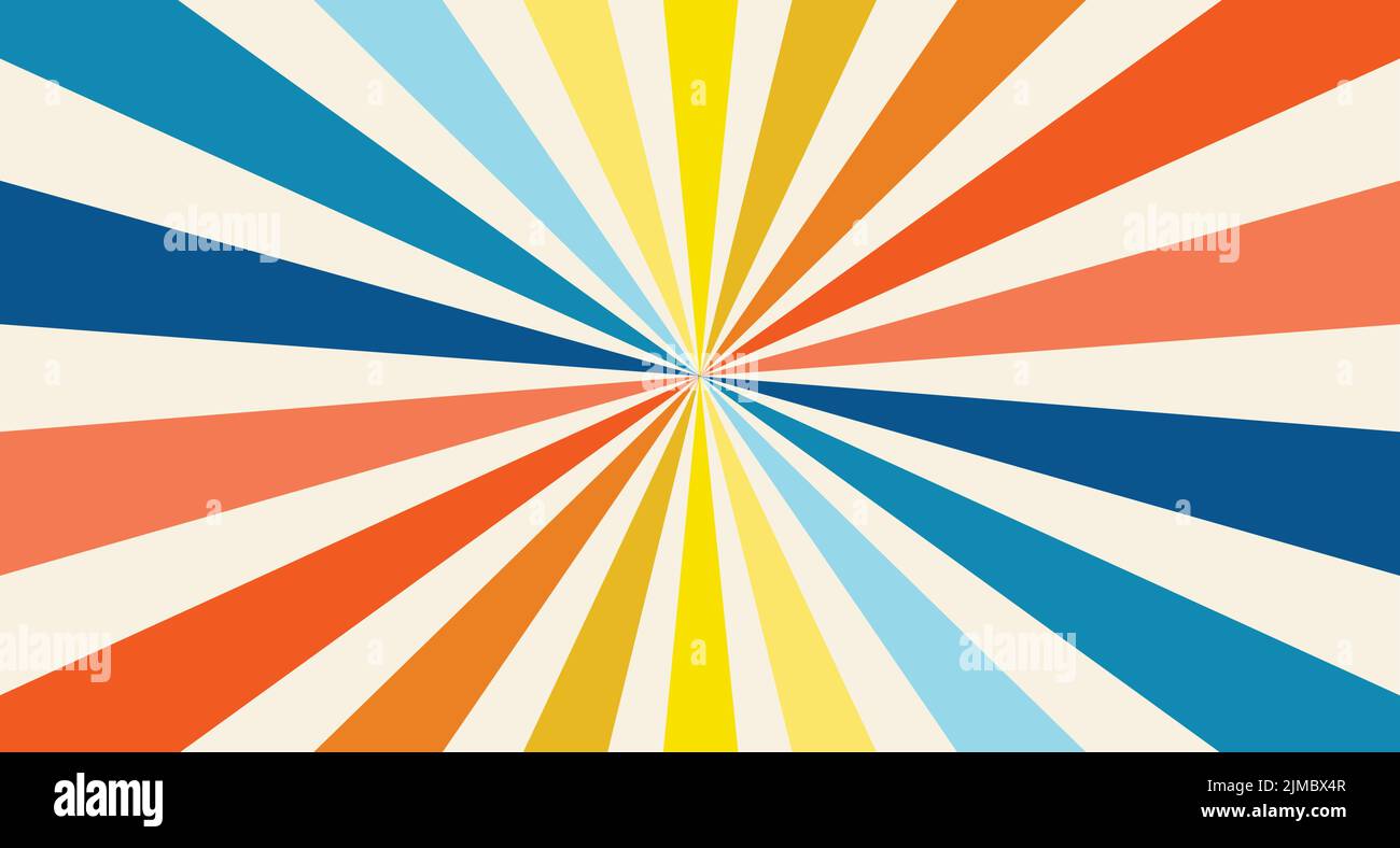 Arrière-plan rétro coloré en forme d'étoile. Papier peint à rayons abstraits. Illustration de Vecteur