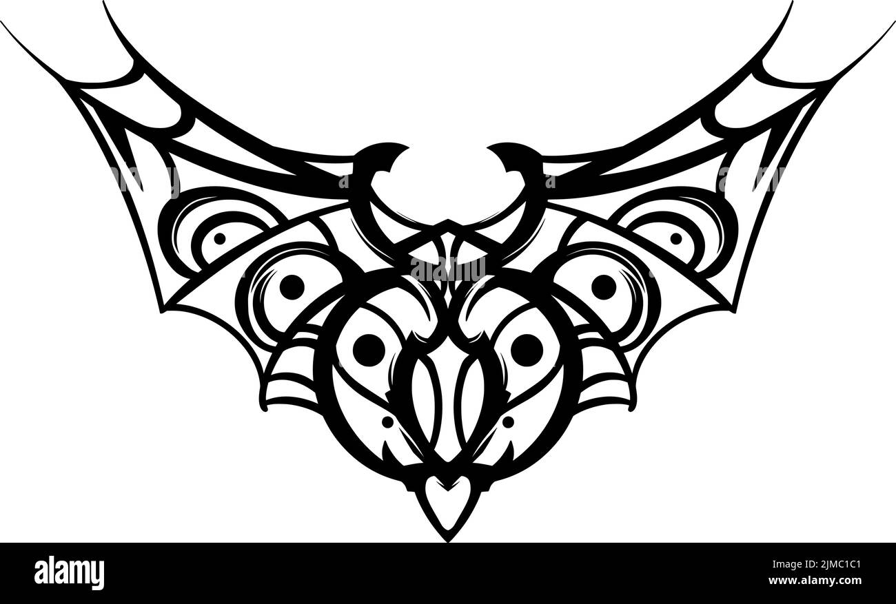 Une illustration des ailes isolées sur un fond blanc - parfait pour un tatouage Illustration de Vecteur