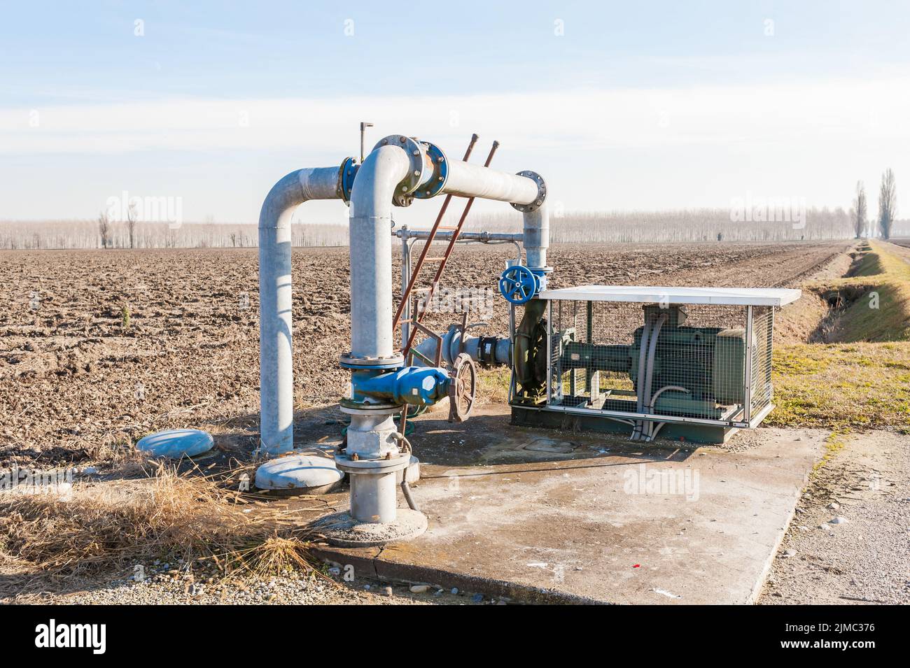 Système de pompage d'eau d'irrigation Banque D'Images