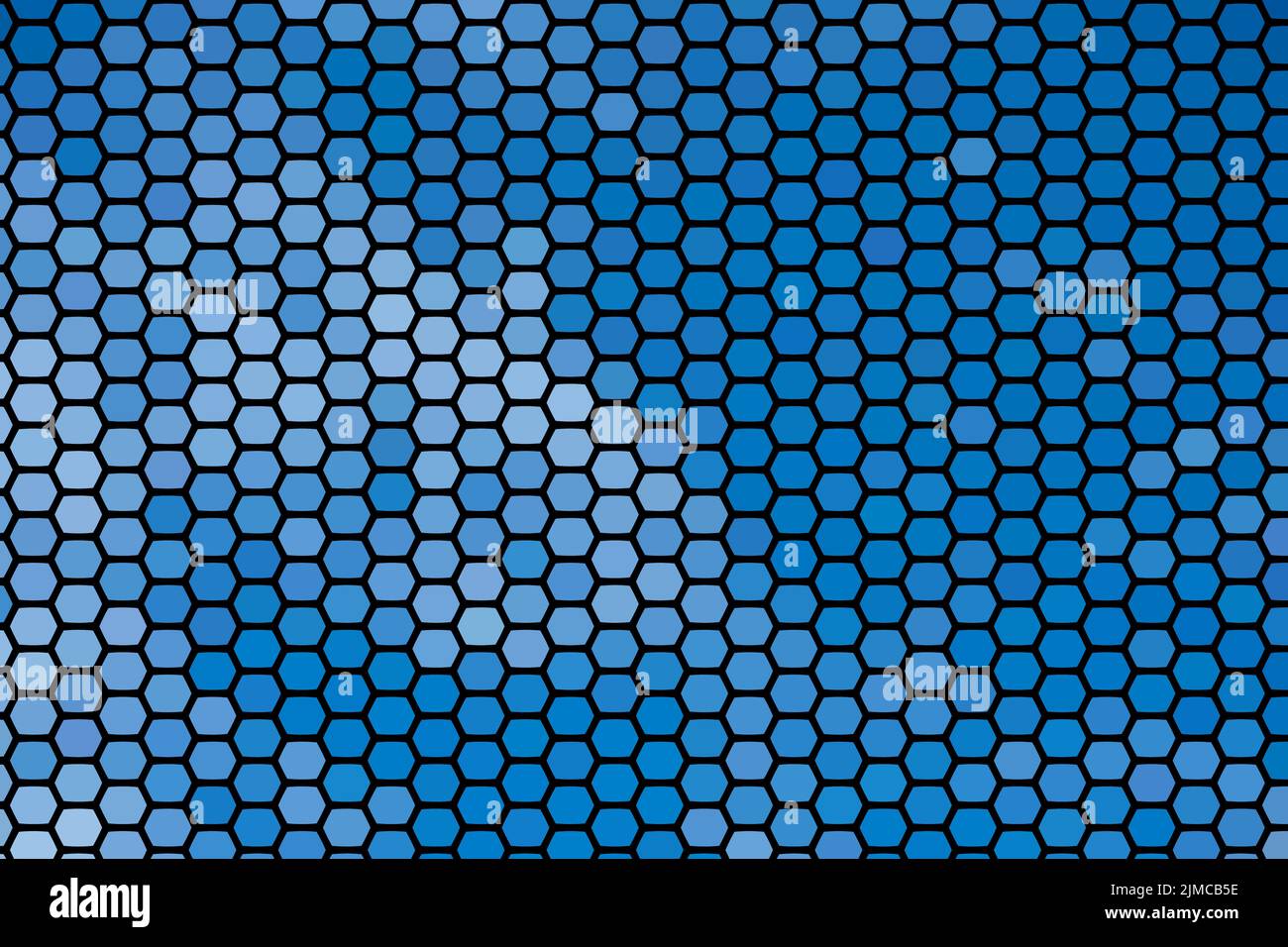 Arrière-plan de texture abstrait de formes géométriques hexagons bleus Banque D'Images
