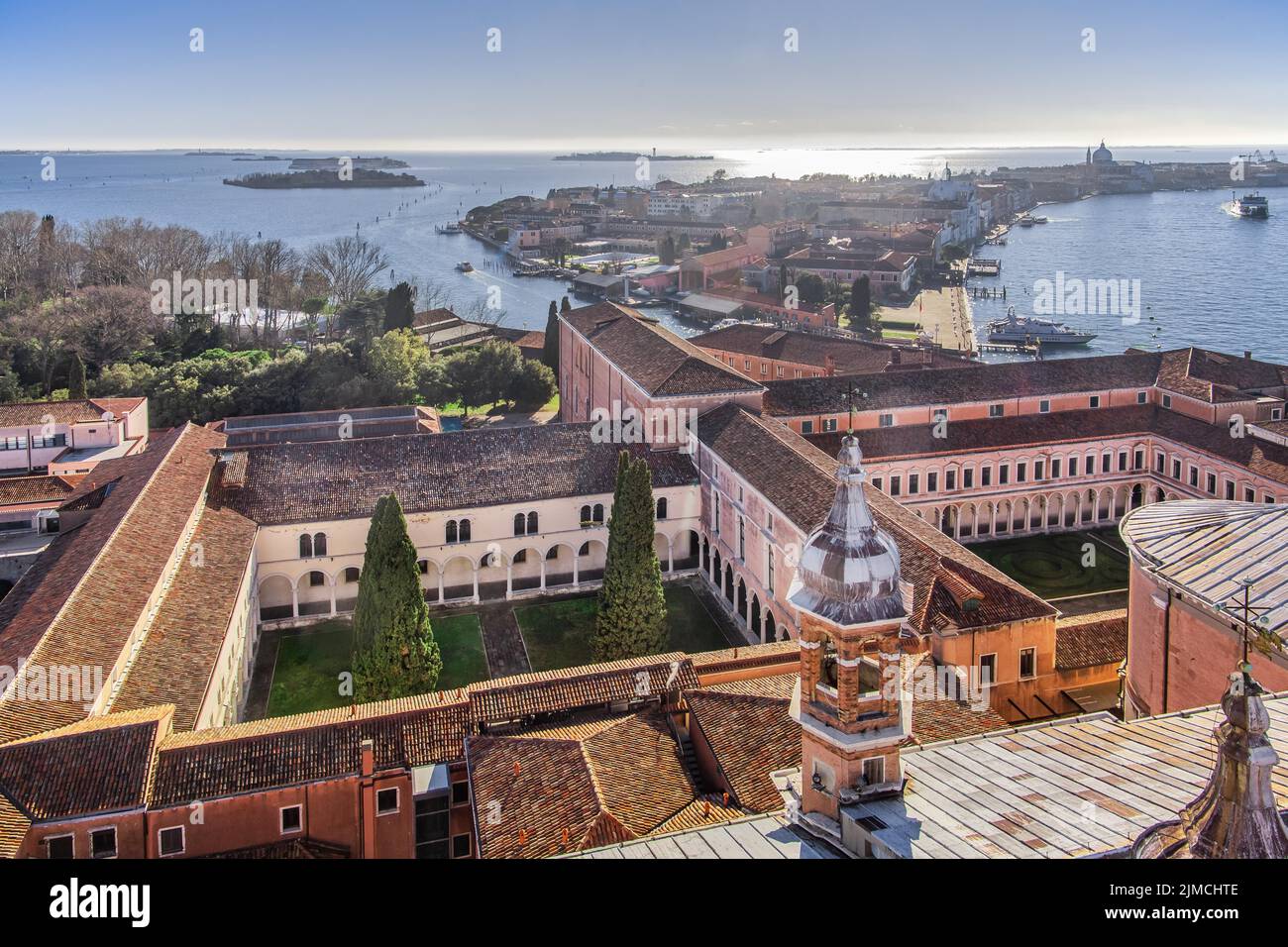 Fermes de monastère sur l'île de San Giorgio, Venise, Vénétie, Mer Adriatique, Nord de l'Italie, Italie Banque D'Images