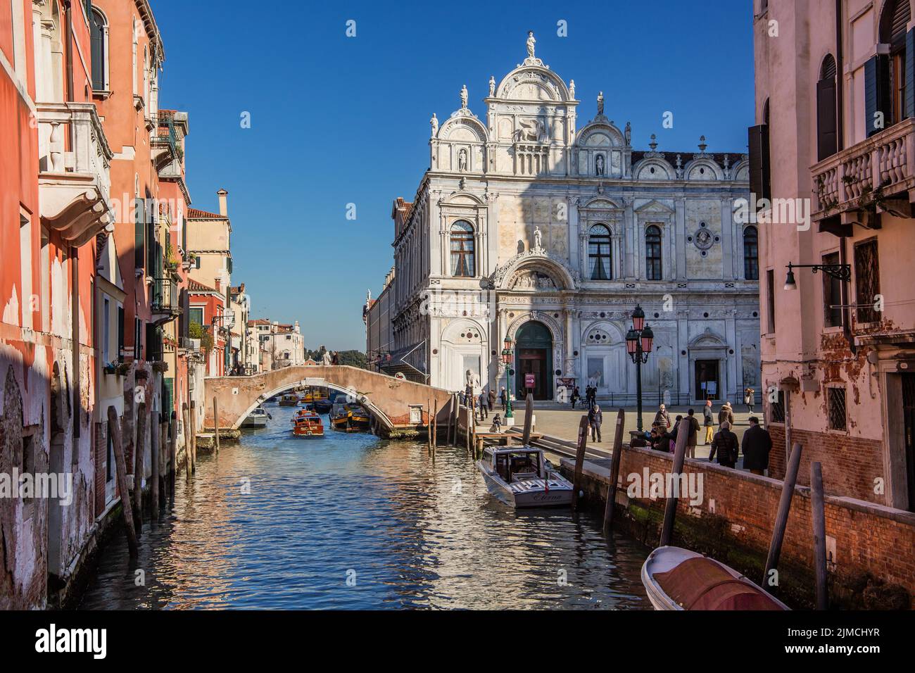 Rio dei Mendicanti avec Ospedale SS. San Giovanni e Paolo, Venise, Vénétie, Mer Adriatique, Italie du Nord, Italie Banque D'Images