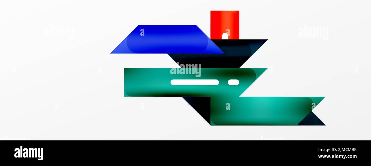 Couleur d'arrière-plan des bandes abstraites se chevauchant. Illustration vectorielle de composition minimale pour fond d'écran de la bannière ou de la page d'arrivée Illustration de Vecteur