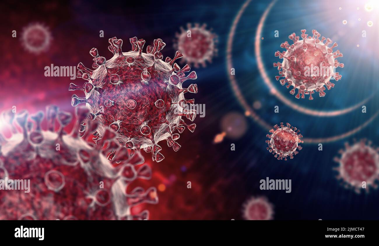 COVID-19 virus microscopique maladie du virus corona Banque D'Images