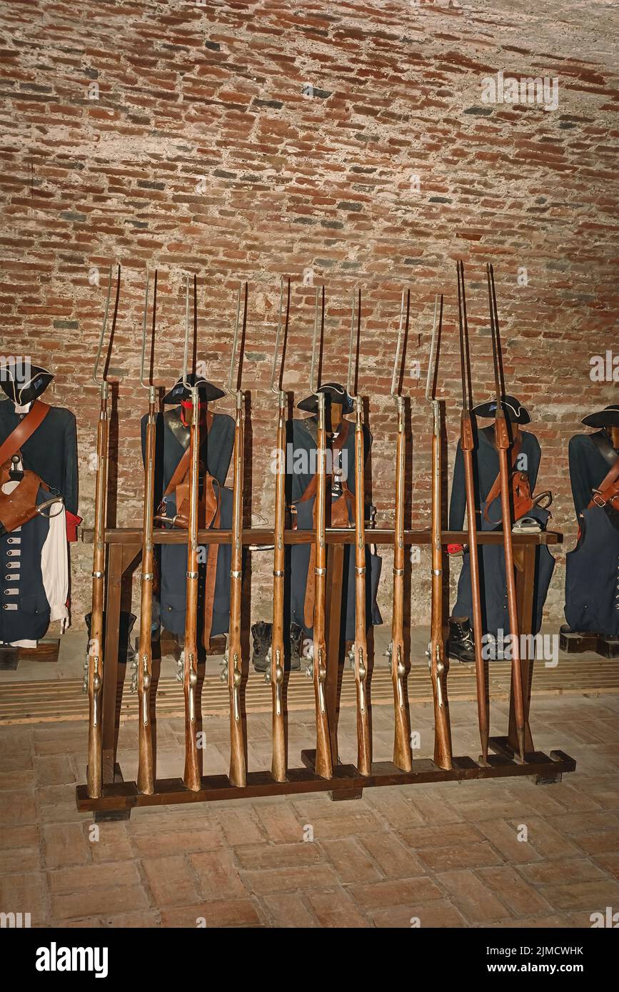 Gunroom dans le Vieux fort Banque D'Images