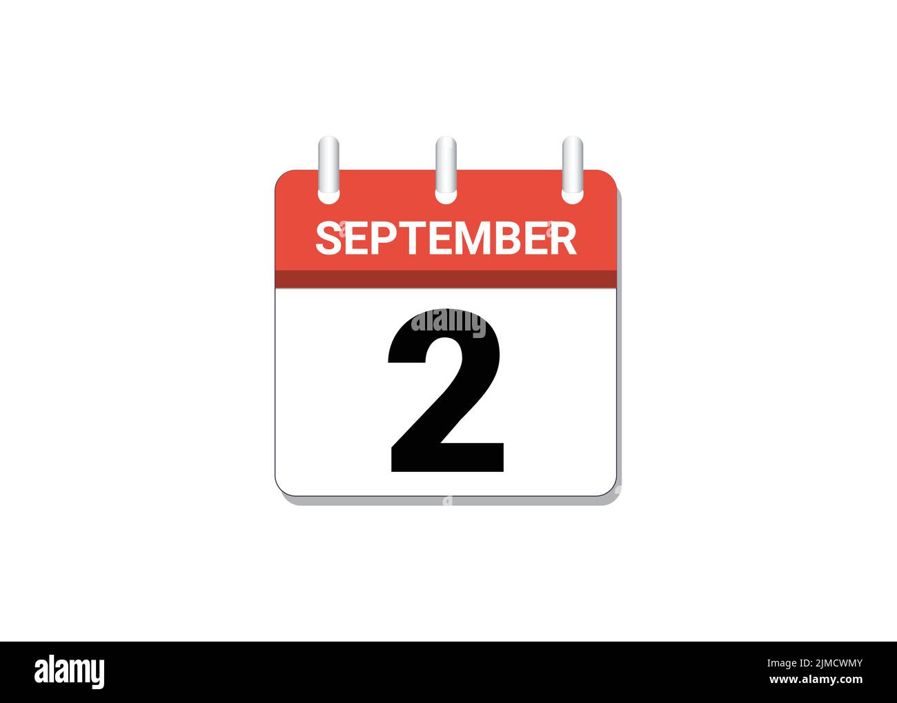 Septembre, 2nd vecteur d'icône de calendrier, concept de calendrier, d'affaires et de tâches Illustration de Vecteur