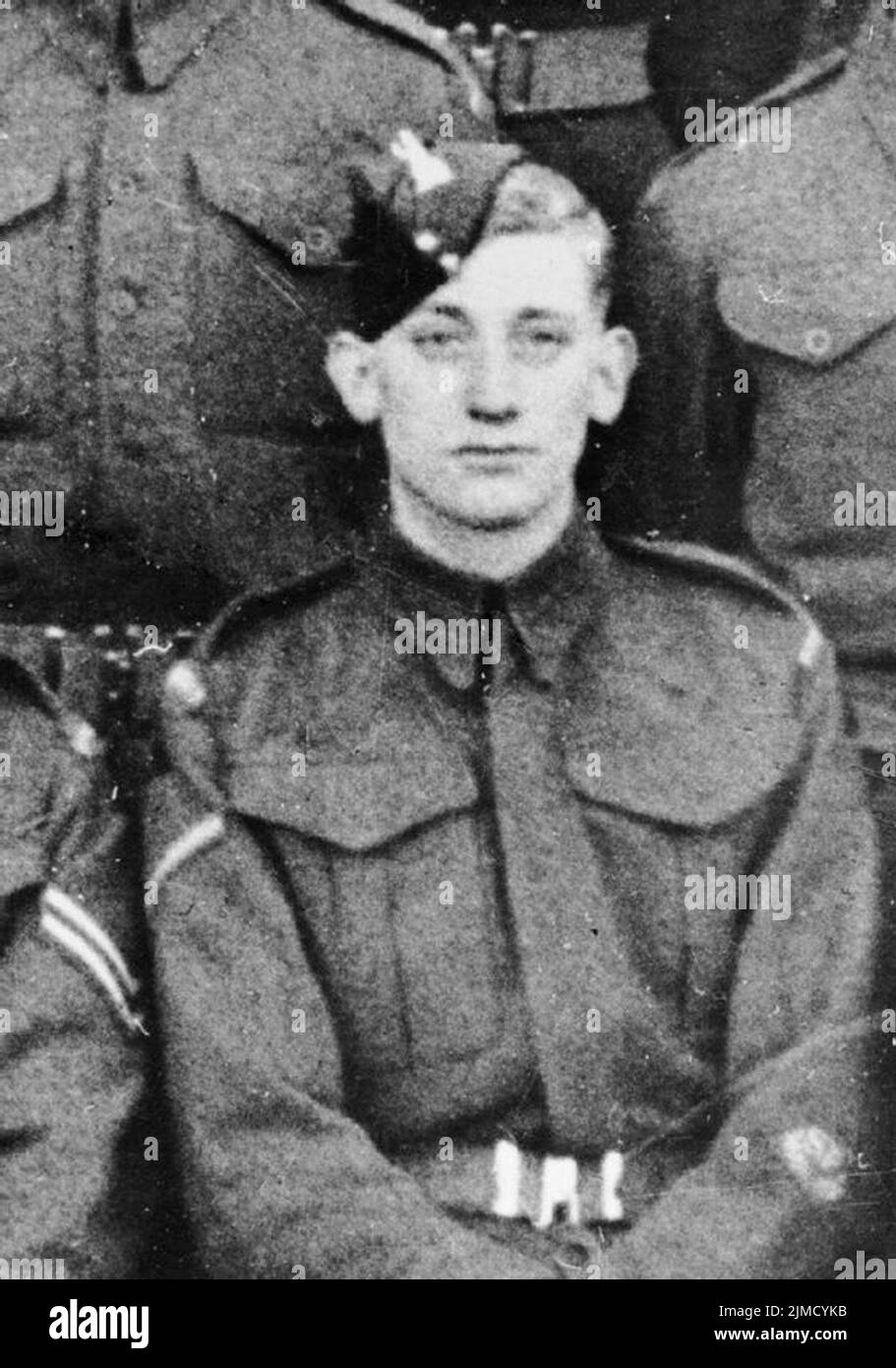 Le Caporal Sidney Bates VC, qui a reçu la Croix de Victoria pour son courage lors d'une action à Sourdeval, en France, en WW2 Banque D'Images