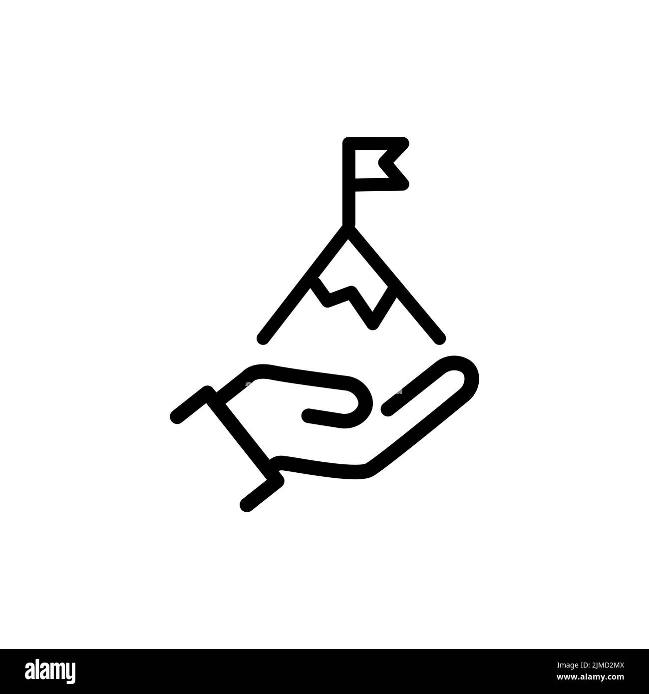 Icône de mission sur fond blanc. Vision, mission, icône de ligne de drapeau. Vecteur de contour. Illustration de Vecteur