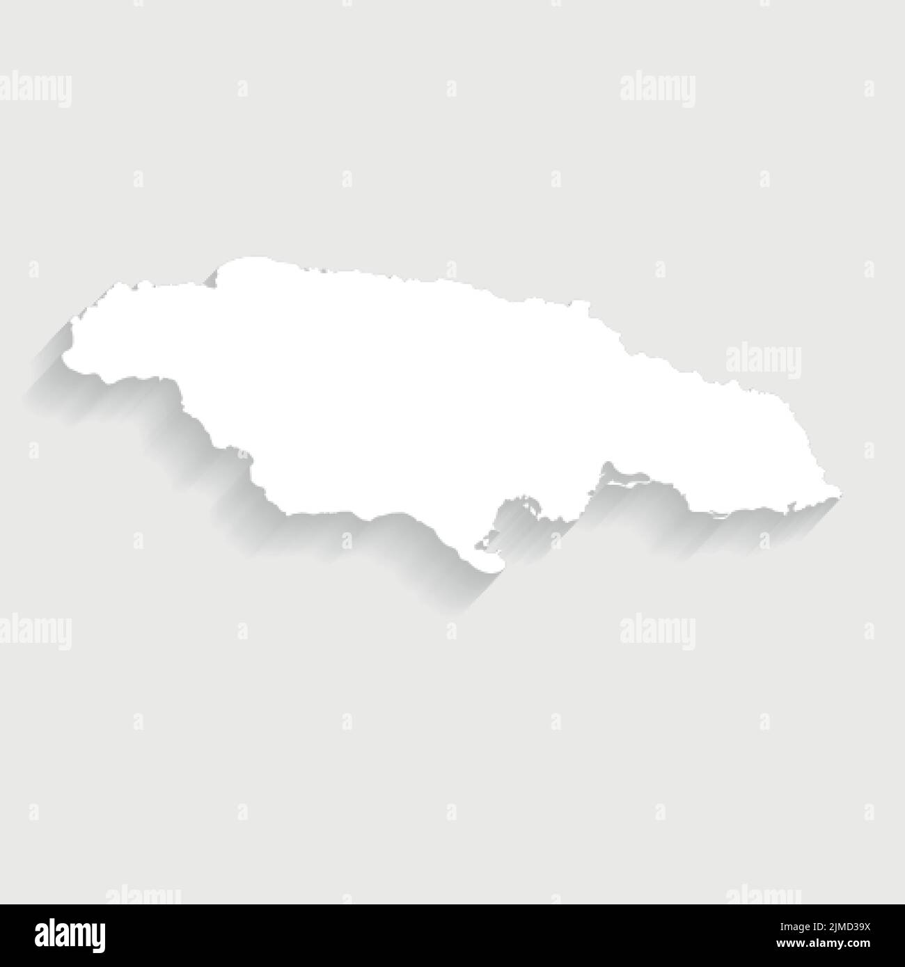 Simple carte blanche de la Jamaïque sur fond gris, vecteur, illustration, fichier eps 10 Illustration de Vecteur