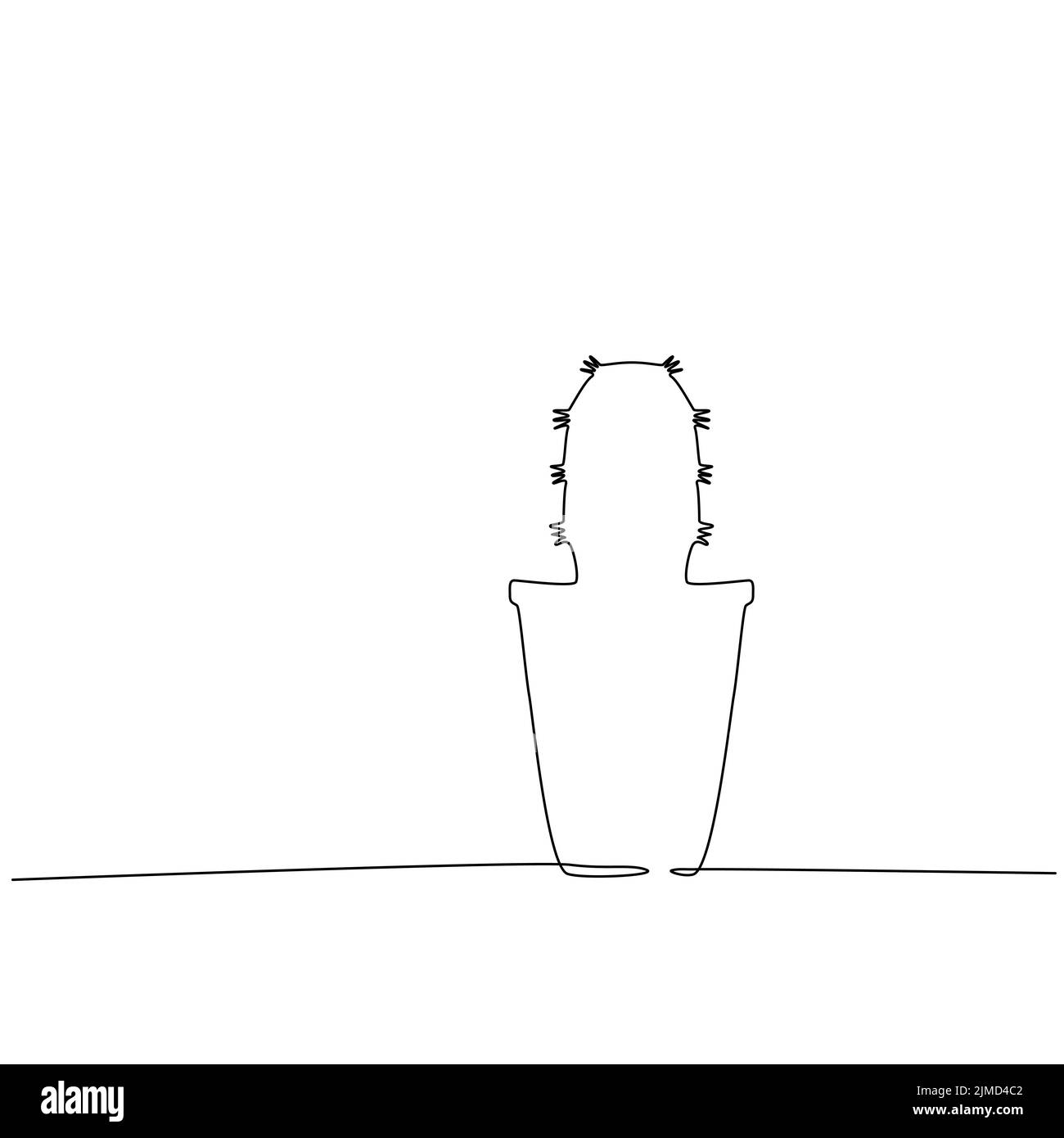 Formes succulentes, Icon plantes en pot, icônes linéaires. Ligne avec contour modifiable Illustration de Vecteur