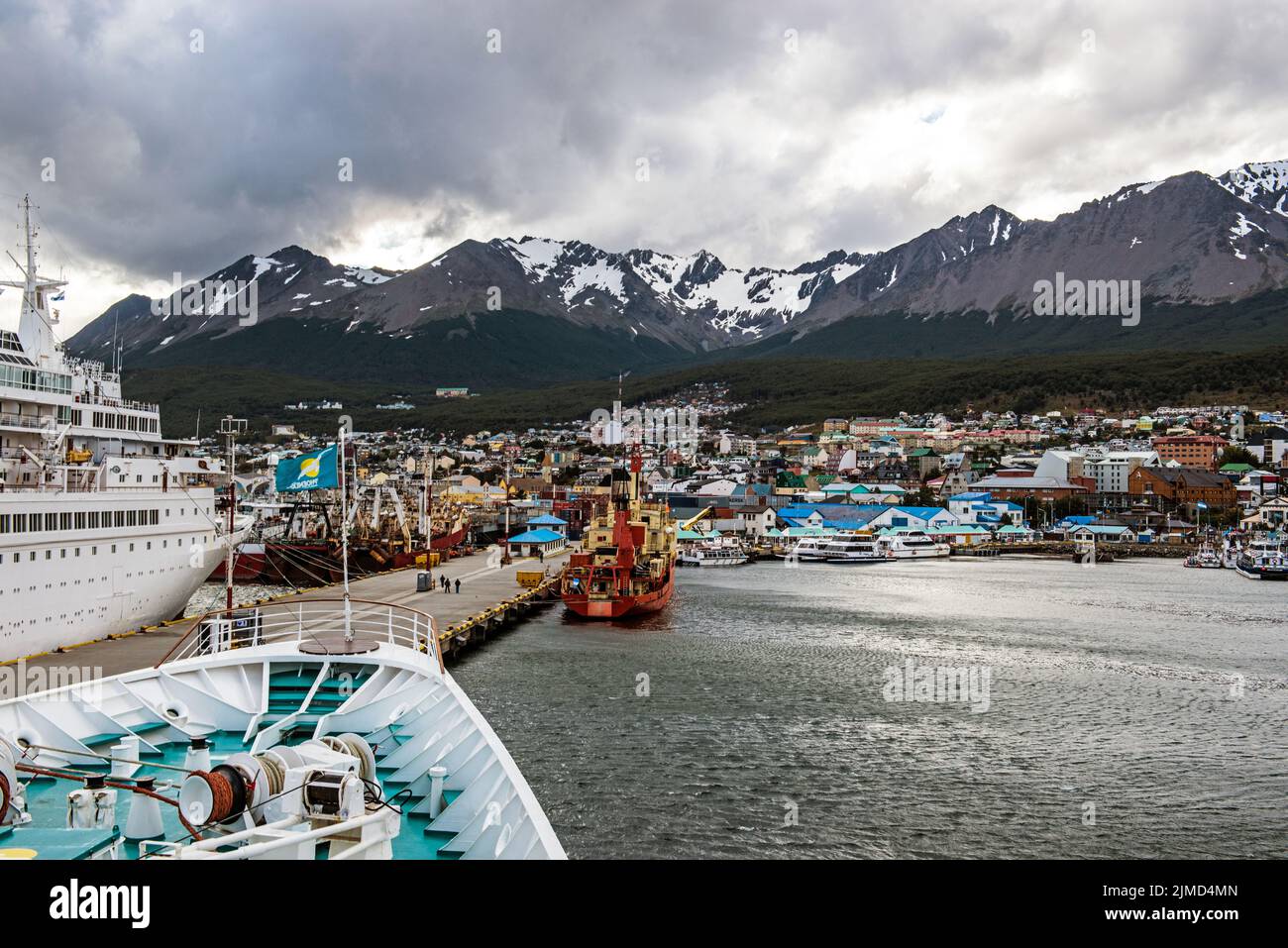 Le port d'Ushuaia, la ville la plus méridionale du monde Banque D'Images