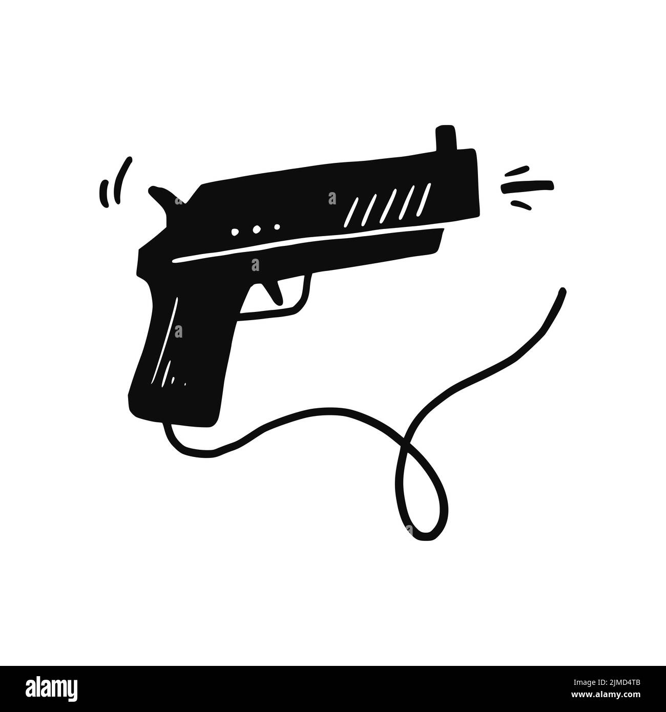 Console de jeu vidéo pistolet élément de Doodle dessiné à la main. Style de ligne d'esquisse. Illustration vectorielle isolée. Illustration de Vecteur