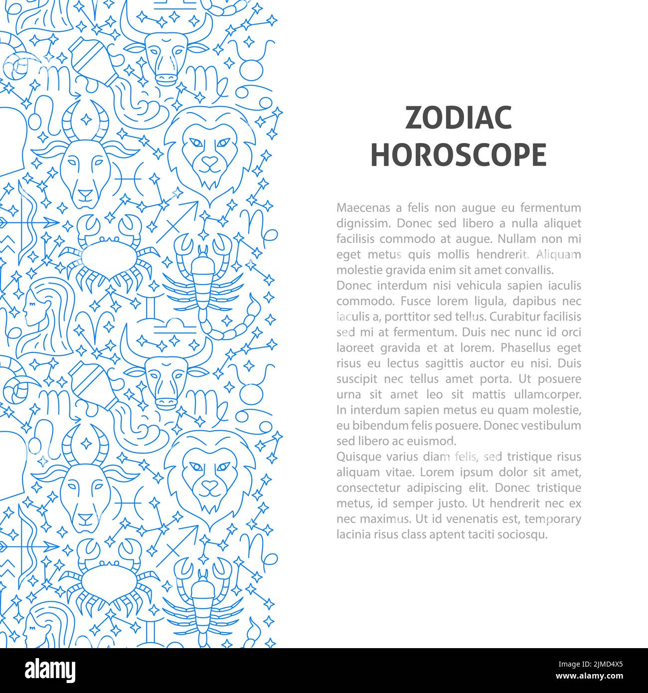Concept de motif de ligne d'horoscope de zodiaque Illustration de Vecteur