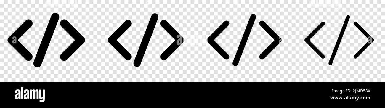 Icône vecteur de code. Symbole de code pour la conception de votre site Web, votre logo, votre application, votre interface utilisateur. Illustration vectorielle isolée sur fond transparent Illustration de Vecteur
