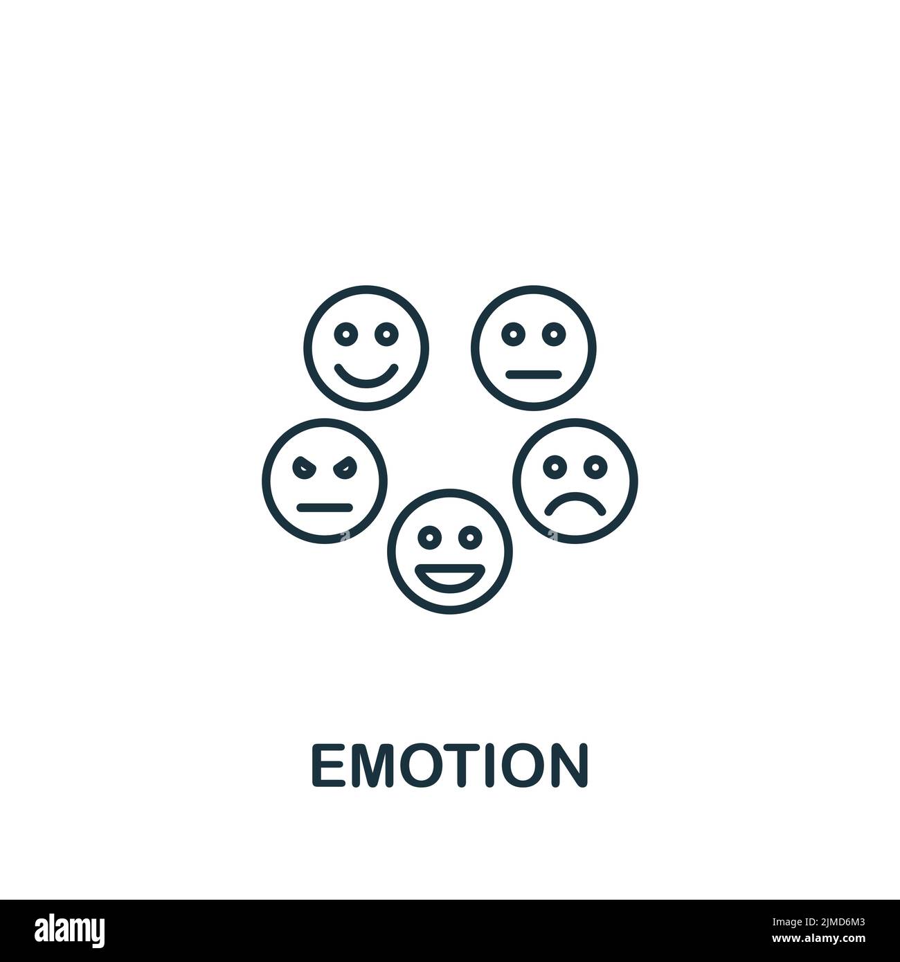 Icône Emotion. Icône monochrome de processus cerveau simple pour les modèles, la conception Web et les infographies Illustration de Vecteur