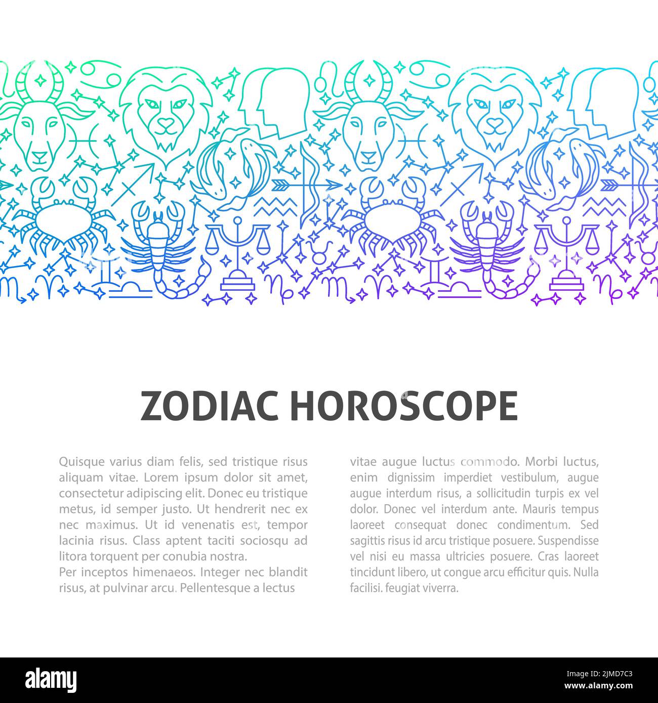 Modèle de ligne d'horoscope Illustration de Vecteur