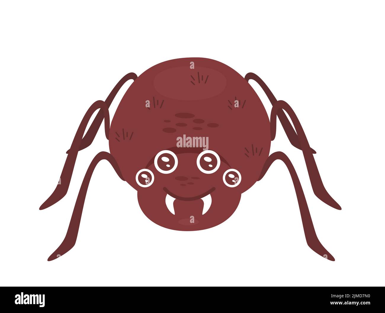 Adorable animal araignée. Drôle d'insecte moelleux, espèces d'arachnides, faune créature illustration de vecteur Illustration de Vecteur