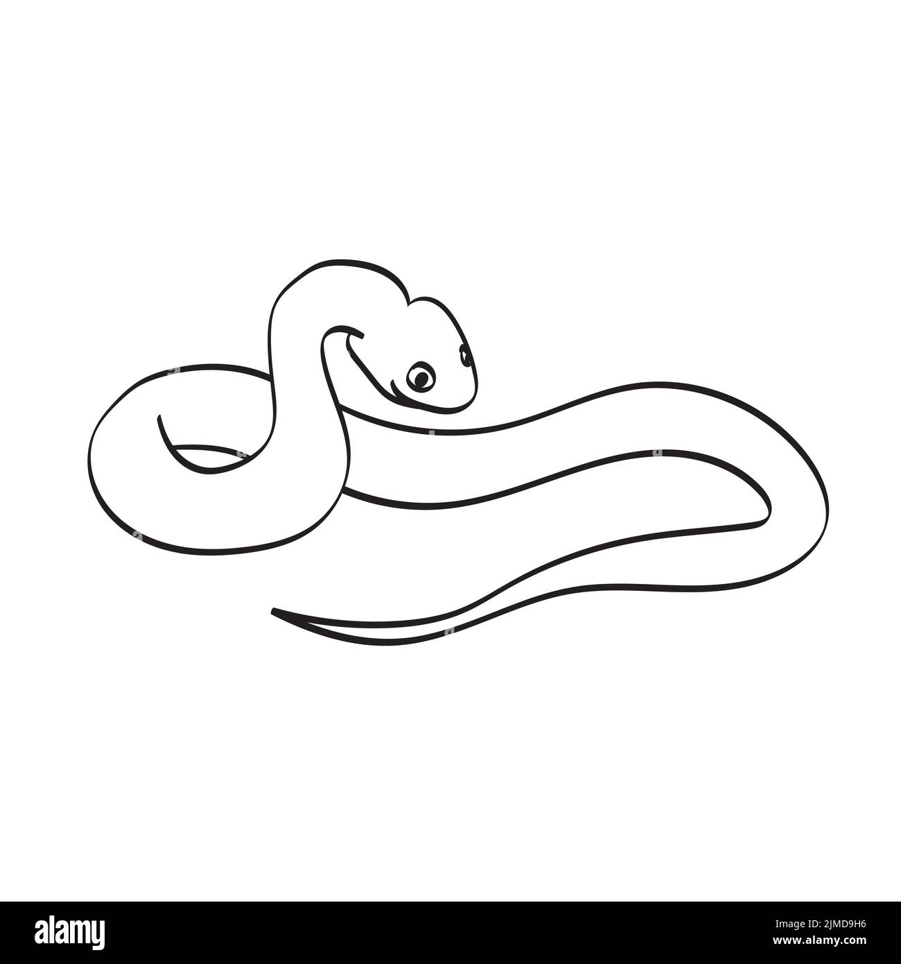 illustration de serpent vecteur dessiné à la main isolée sur fond blanc dessin de ligne Illustration de Vecteur