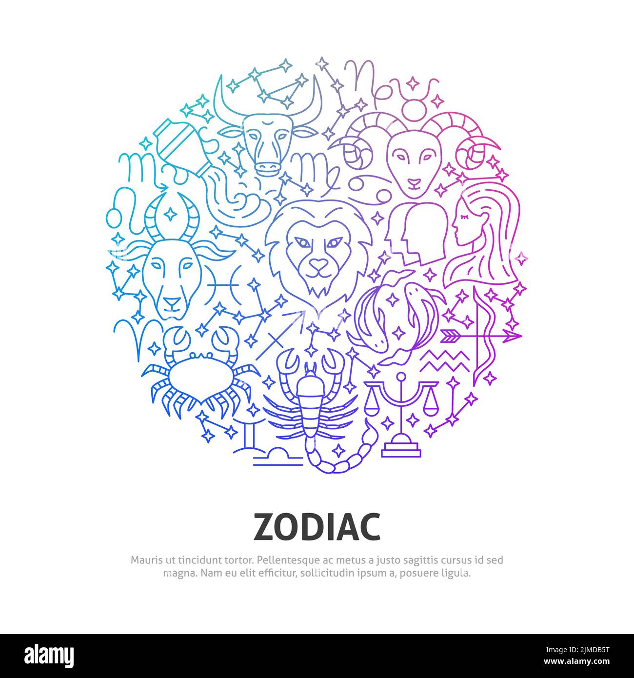 Cercle zodiacal Concept Illustration de Vecteur