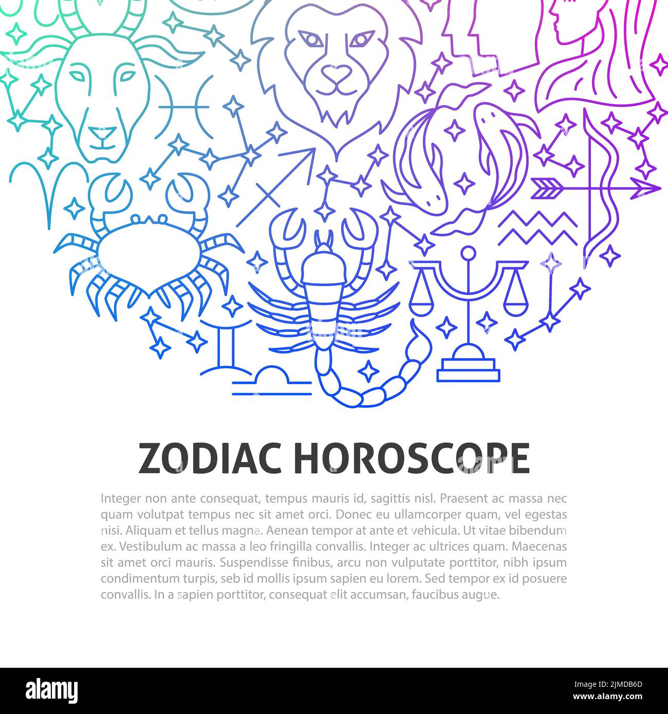 Concept de ligne d'horoscope de zodiaque Illustration de Vecteur