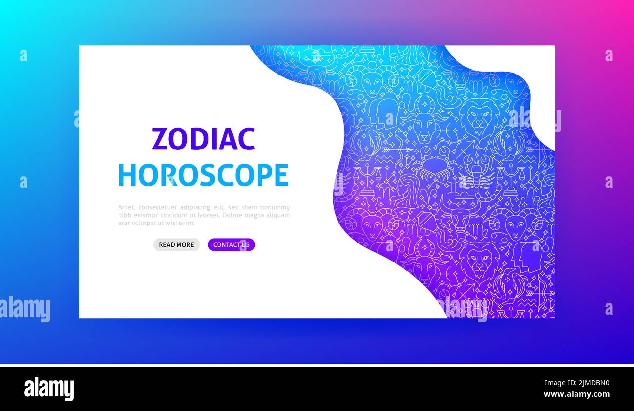 Page d'accueil de l'horoscope du zodiaque Illustration de Vecteur