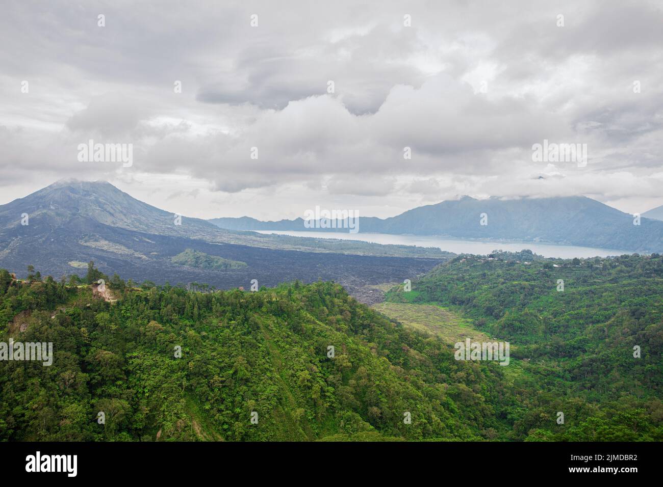 Vue sur le volcan Batur Banque D'Images