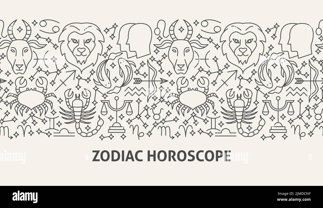 Concept de bannière d'horoscope de zodiaque Illustration de Vecteur