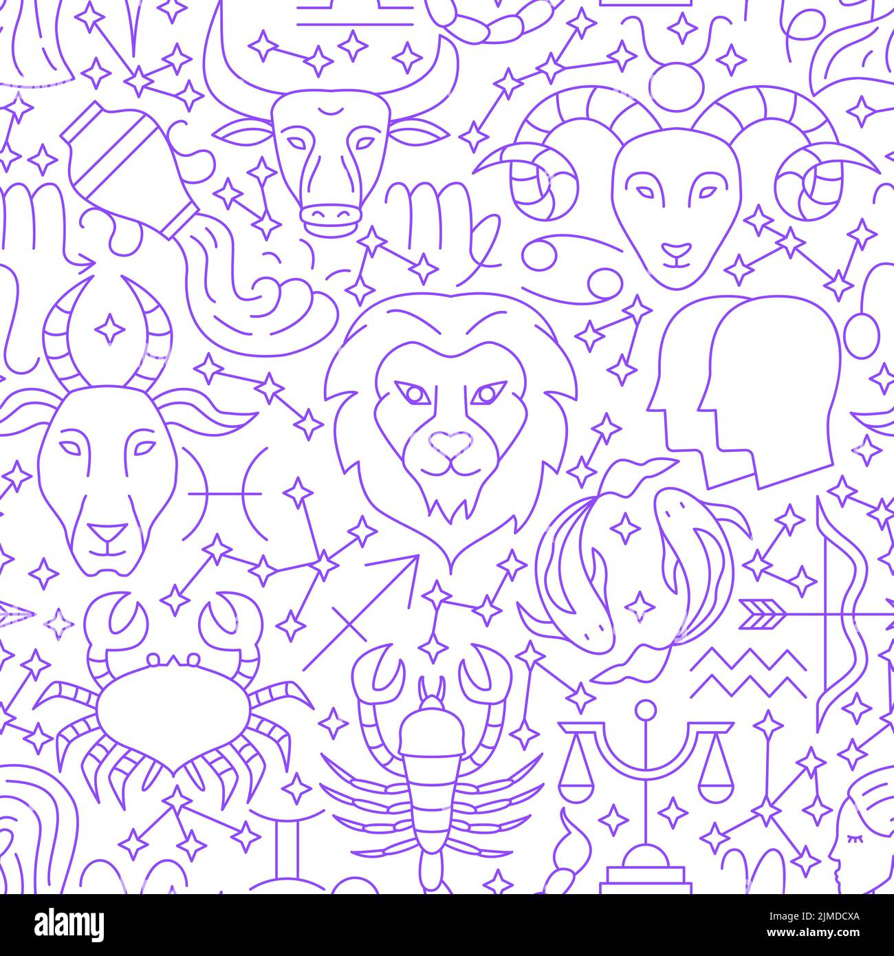 Motif sans couture de la gamme Horoscope Illustration de Vecteur