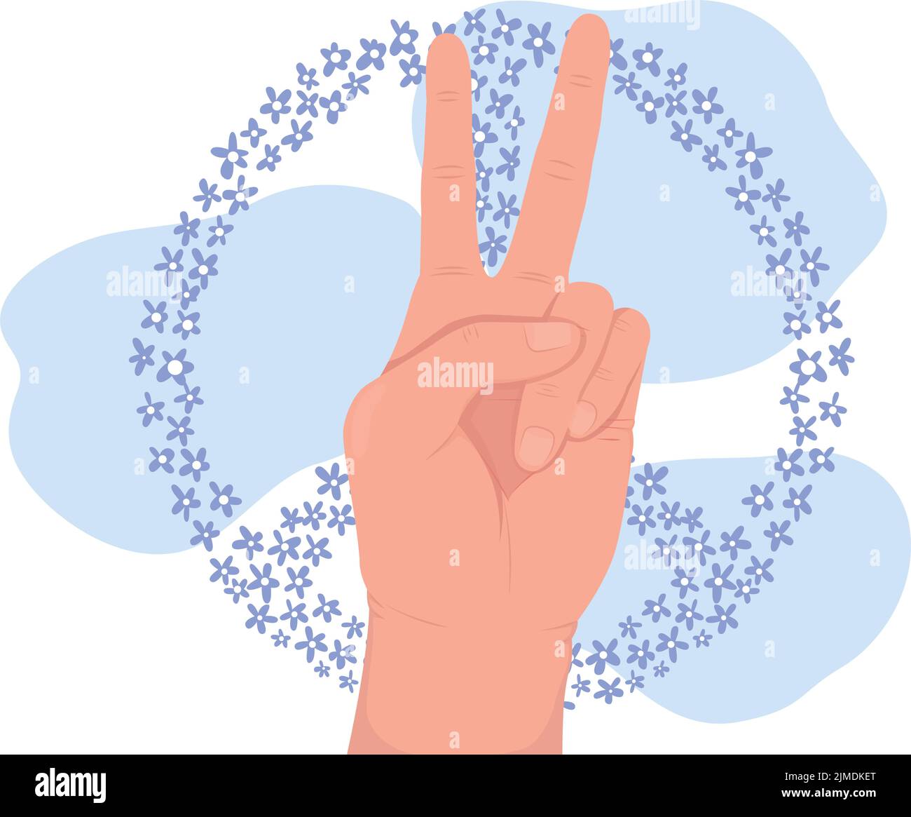 Symbole de paix 2D illustration vectorielle isolée Illustration de Vecteur
