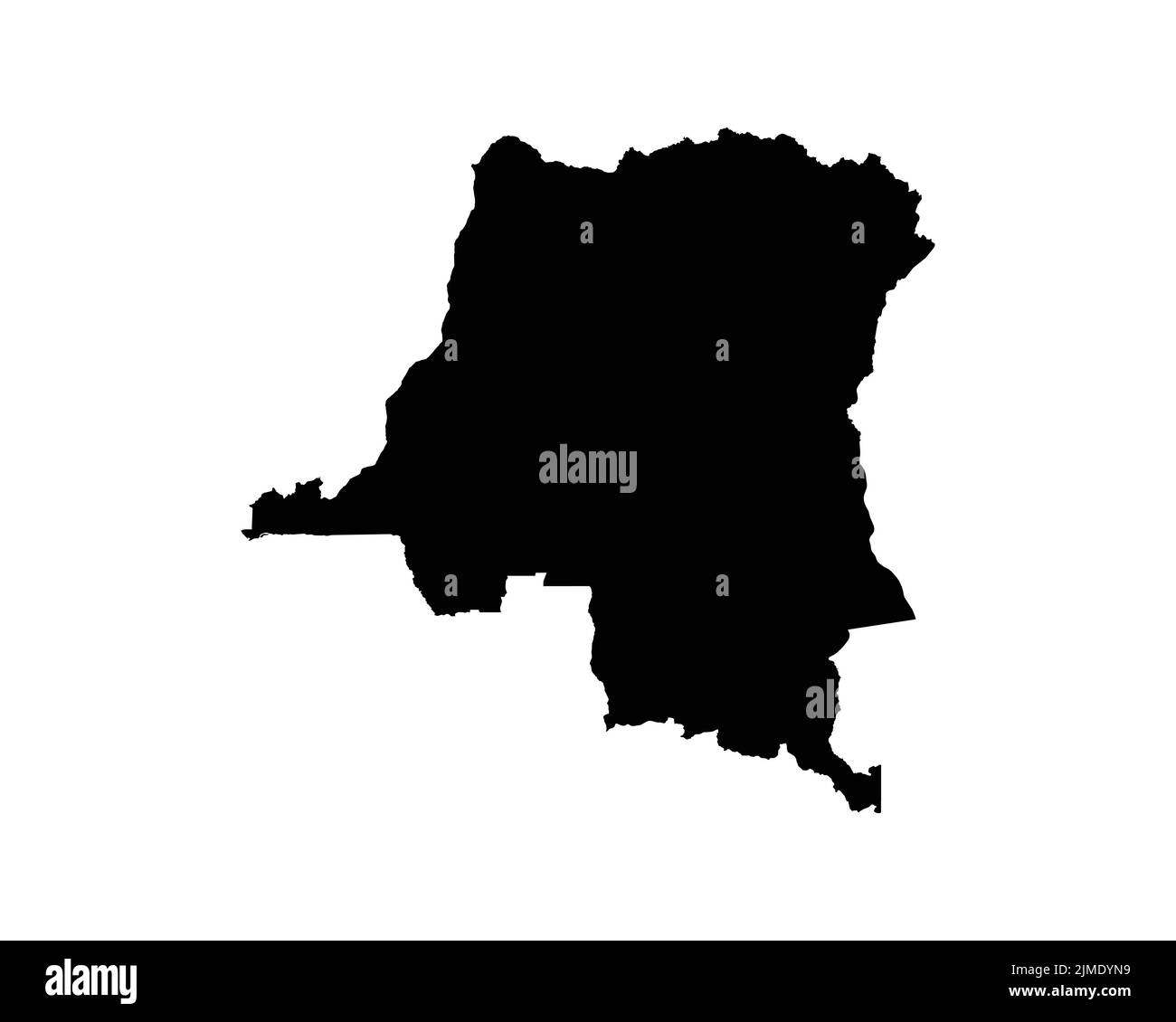 République démocratique du Congo carte. DRC DORC DR Congo carte du pays. Congolais Noir et blanc National Outline Géographie frontière forme territ Illustration de Vecteur