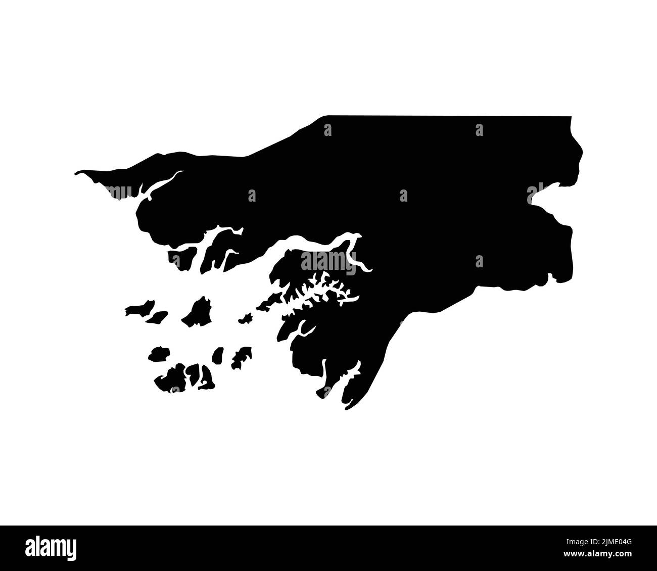 Carte de Guinée-Bissau. Carte de la Guinée-Bissau. Bissau Guinéen Nation nationale noire et blanche Aperçu Géographie frontière forme frontière territoire vecteur Illustration de Vecteur