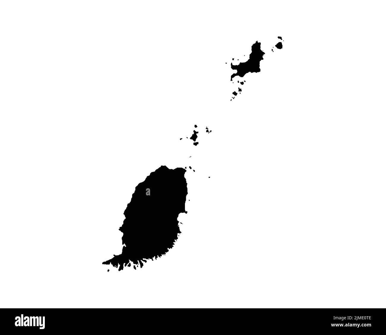 Carte de Grenade. Carte du pays grenadien. Black and White National Nation Outline Geography Border Boundary Shape Territory Vector Illustration EPS Clipart Illustration de Vecteur