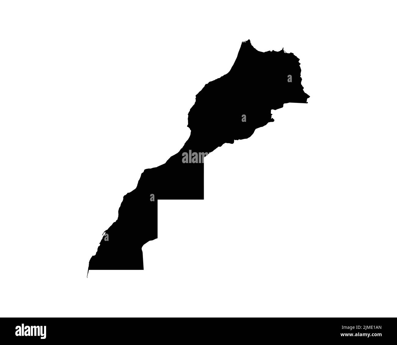 Carte du Maroc. Carte du Maroc. Black and White National Nation Outline Geography Border Boundary Shape Territory Vector Illustration EPS Clipart Illustration de Vecteur
